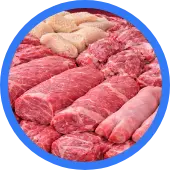 Carne de res y pollo frescos para venta al mayoreo